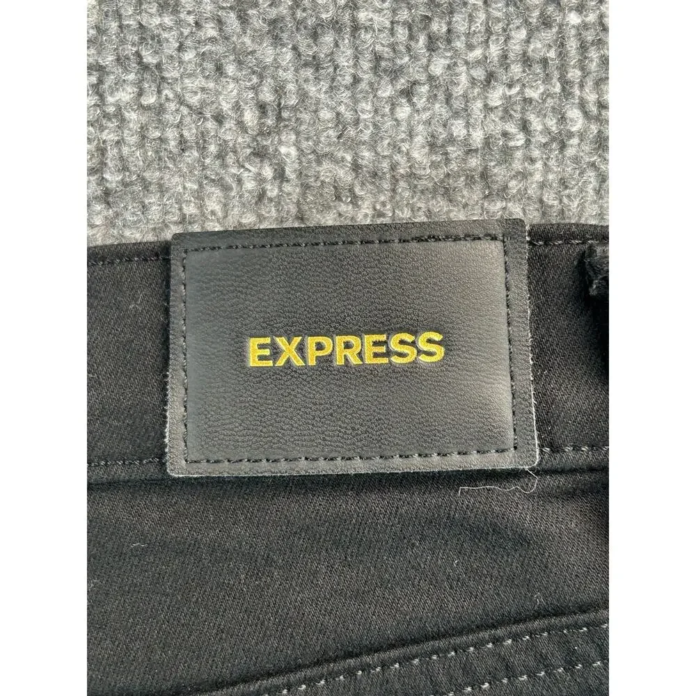 Express Mid Rise Black Skinny Jeans Women's Size 2R Stretch Ankle Pants - Picture 5 of 9